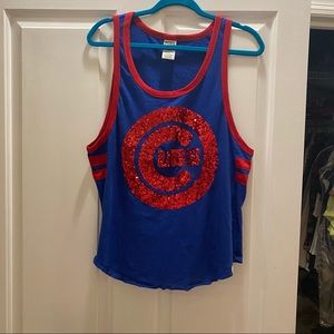 Cubs sequin oversized tank top!